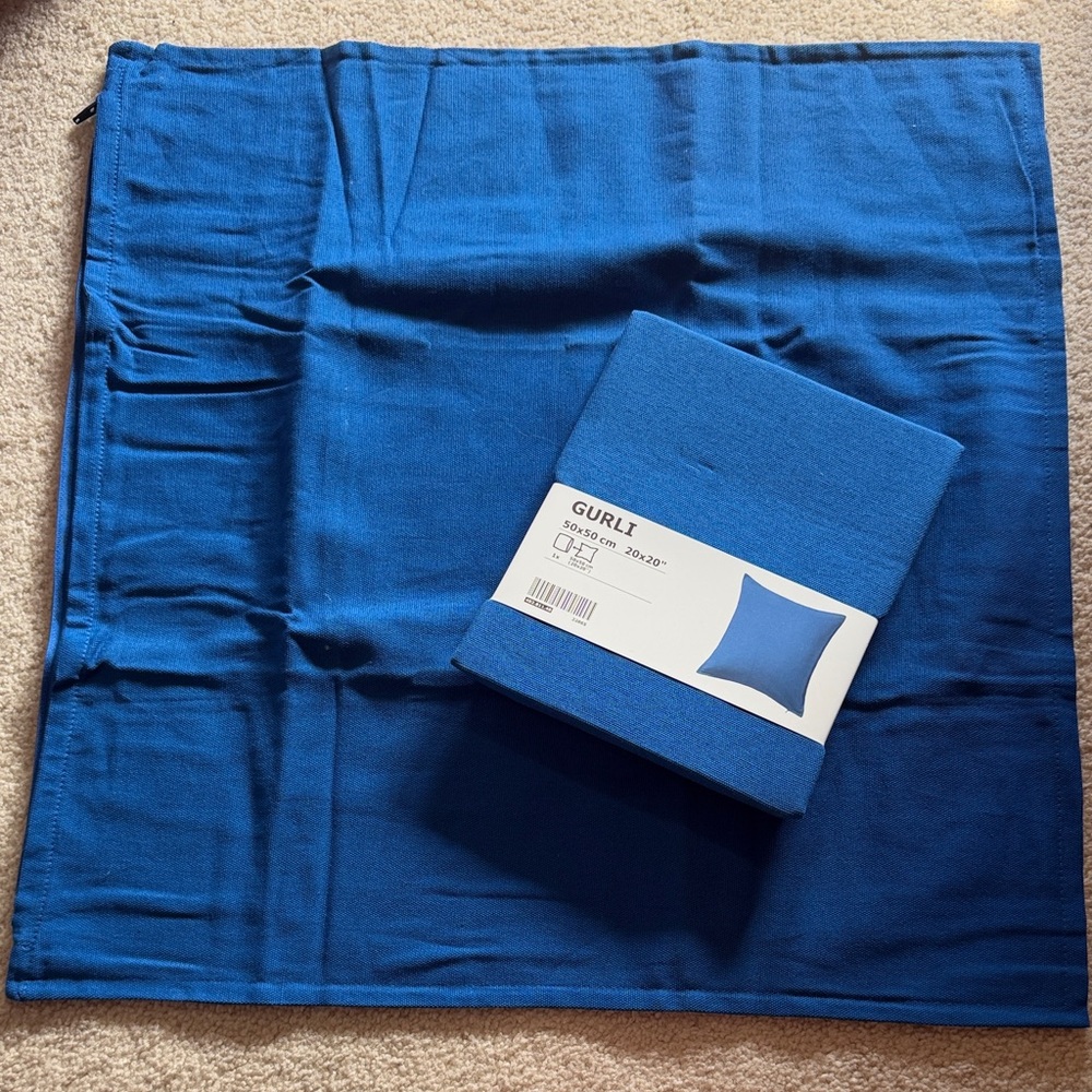 IKEA Blue Pillow Cover - Solid Blue Cushion Case set of 2